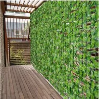 Outsunny Zierzaun Künstliche Hecke Sichtschutzhecke Terrasse Wanddekoration Hellgrün, (Sichtschutzhecke, 1-St., Wanddekoration), L300 x B150cm