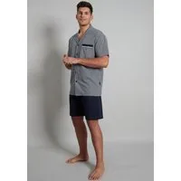 GÖTZBURG Shorty Brooklyn (2 tlg) Kurzarm, V-Ausschnitt, mit Kragen, kurze Hose, Baumwolle, weich