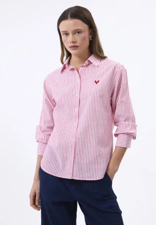 Hemd Oversize Hemd Langarm Gestreift