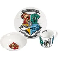 Geda Labels GmbH Kindergeschirr-Set HP Hogwarts 3teilig (3-tlg), Porzellan, Weiß, 24x9,8x14,5, spülmaschinengeeignet