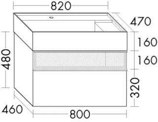 Burgbad Mineralguss Waschtisch-Set Yumo PG1 Eiche Dekor Urban/Alpinweiss, SFKL082F5325C0001 SFKL082F5325C0001