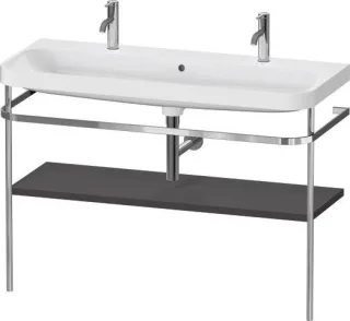 Duravit Happy D.2 Plus c-shaped Set mit Metallkonsole Graphit Supermatt 1175x490x850 mm - HP4849O808 HP4849O80800000