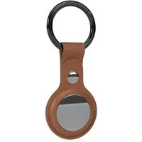 EAZY CASE Schlüsselanhänger Anhänger kompatibel mit Apple AirTag, Schlüsselanhänger Airtag Hülle aus Kunstleder Kratzfest Schutz Braun