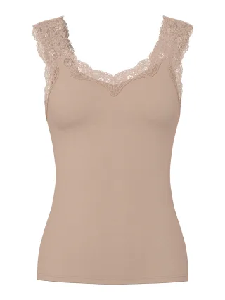 PIECES - PCBARBERA LACE TOP JRS NOOS BC Warm Taupe - Gr. - XL