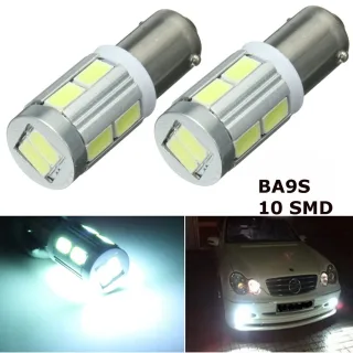 12V 2PCS High Brightness Width Indicator Light Bulb BAX9S H6W 10 SMD White Light LED Car Side Light for BMW 3 Series F30