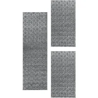 Carpettex Hochflor-Bettumrandung Geometrisch Design, Höhe 20 mm, (Bett-Set, 3-tlg., Bettvorlage), Schlafzimmer Teppich Bettumrandung Läufer Set 3 teilig