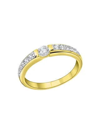 Fascination by Ellen K. Ring 375/- Gelbgold teil rhodiniert Zirkonia