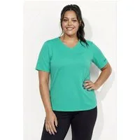 Ulla Popken T-Shirt Funktions-Shirt V-Ausschnitt Halbarm recycelt