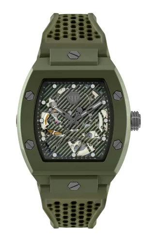 Philipp Plein The Skeleton Ecoceramic Grün Herren Armbanduhr PWVBA0223