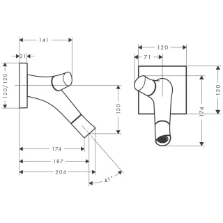 Hansgrohe 2-Griff Waschtischarmatur Unterputz Axor 12015330