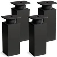 sossai® Möbelfuß Design-Möbelfüße, 4er & 8er Set, höhenverstellbar MFV1, Farbe: Schwar, (4-St), Farbe: Schwarzmatt