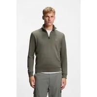 BOSS ORANGE Sweatshirt Zetrust (1-tlg) Troyerkragen mit Reißverschluss, Regular Fit, BOSS-Label