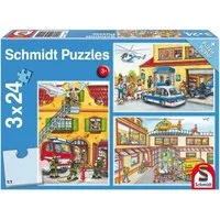 Schmidt Spiele Puzzle Feuerwehr und Polizei (Kinderpuzzle), 29 Puzzleteile