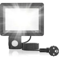 FIVMEN LED Flutlichtstrahler LED Strahler mit Bewegungsmelder 100W Scheinwerfer, Aussenlampe für Garten, Innenhöfe, Garage