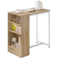 Woltu Bartisch (1-St), mit 3 Regalfächern, aus Holzwerkstoff 91x49x91 cm