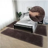 OTTO home Bettumrandung Micro exclusiv Teppich, sehr hoher Flor, weich durch Mikrofaser, Höhe 78 mm, (3-tlg), Bettvorleger, Läufer-Set, weich, unifarben, Microfaser, Schlafzimmer