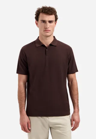 No Excess - Polo Short Sleeve Structure Dark Brown - Gr. - M