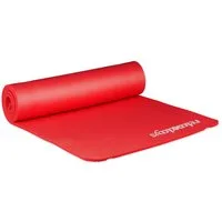 relaxdays Yogamatte 1 cm dick einfarbig, rot