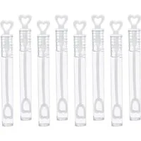 mixed24 Seifenblasenstab 24x Seifenblasen Röhrchen Weiß mit Herzgriff Wedding Bubbles, Hochzeit Geburtstag Verlobung Standesamt Hochzeitsfeier Gastgeschenk