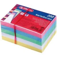 Herlitz Karteikarten 200 Herlitz Karteikarten DIN A8 / liniert / 5 verschiedene Farben