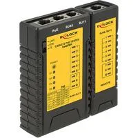 Kabeltester RJ45 / RJ12 / PoE schwarz/gelb