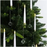 OZAVO LED-Kerze LED Weinachtsbaum Kerzen mit Kristallkugel Haken,12 pcs (Flammenlose Tafelkerzen mit Timerfunktion,Fernbedienung, LED Weihnachtsbaum kerzen mit 12 Batterien), Christbaumkerzen für Weihnachten, Heimdekoration