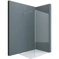 doporro Walk-in-Dusche Duschkabine Duschwand 8-10mm ESG NANO Profil verstellbar H:200cm B02K, Einscheibensicherheitsglas