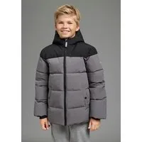 KangaROOS Outdoorjacke Winterjacke von KangaROOS mit kontrastfarbigen Einsatz Warme Jacke mit Fleece-Innenfutter und gefütterter Kapuzenfütterung