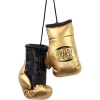 BAY-Sports Boxhandschuhe Mini Deko Box-Handschuhe Boxen Geschenk Auto Paar gold, Anhänger für Tasche, Autospiegel usw.