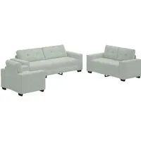 vidaXL Sofa Sofa Set 3 pcs Hellgrau 221 x 80 x 80 cm Samt, 3 Teile