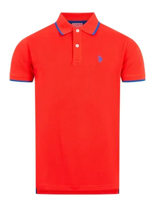 U.S. Polo Assn. Herren Poloshirt aus Baumwolle mit Kontrastdetails