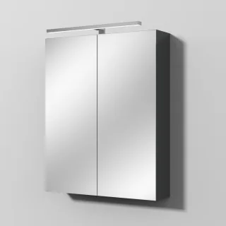 Sanipa Reflection Spiegelschrank MILLA 60 mit LED-Aufsatzleuchte, Anthrazit-Matt, SD14022 SD14022