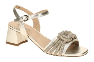 Peter Kaiser Damen Sandalette 9-78242-44 gold Metallic Glitzer Braun Echtlede...