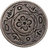 Hartmann-Knöpfe Knopf 10 Stück altsilber farben Metallknöpfe flach mit Blume Motiv