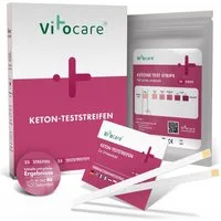 Vitocare Blutzuckermessgerät Keton & Keto Teststreifen, Ketose Selbsttest, 25/125 Stk., Keton Test