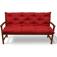 Beautissu Bankauflage Flair BR Bankauflage Rot, 100x50x50cm, Sitzkissen für Gartenbank, Bankpolster Outdoor & Hollywoodschaukel