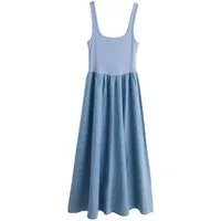 Next Jeanskleid Ärmelloses Maxikleid aus Jersey-Denim (1-tlg)