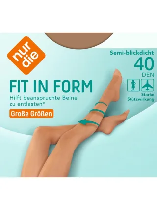 NUR DIE Damen Strumpfhose Fit in Form Große Größen 40 DEN