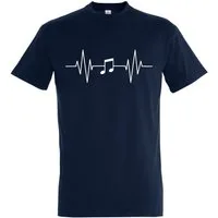 Youth Designz T-Shirt Heartbeat Musik Note Herren Shirt mit Music Frontprint