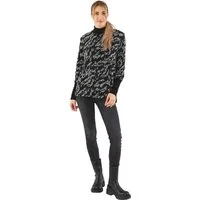 Estefania for woman Strickpullover 193-7619, Jaquard mit Stehkragen und Rippbündchen