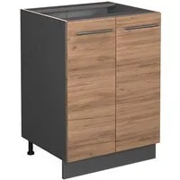 Vicco Unterschrank Fame-Line, Goldkraft Eiche/Anthrazit, 60 cm ohne Arbeitsplatte (1-St)