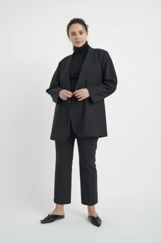 Pants Suiting Gerade Passform Blac