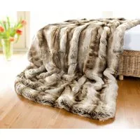 Wohndecke Felldecke (Kunstfell) Wolf grau-braun, Wohnen und Accessoires GmbH & Co. KG, Felloptik