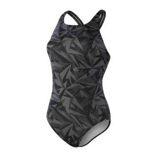 Speedo - "Hyper Boom Allover Medalist" Badeanzug für Damen (Schwarz/Grau)