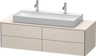 Duravit XSquare Konsolenwaschtischunterbau wandhängend Taupe Supermatt 1400x548x400 mm - XS4915M8383 XS4915M8383