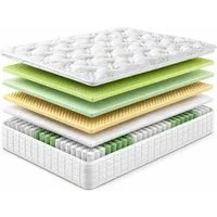 Taschenfederkernmatratze 7 Zonen Hypoallergen &Orthopädisch Matratze Premium,Ertex 32 cm hoch, Ertex, 32 cm hoch