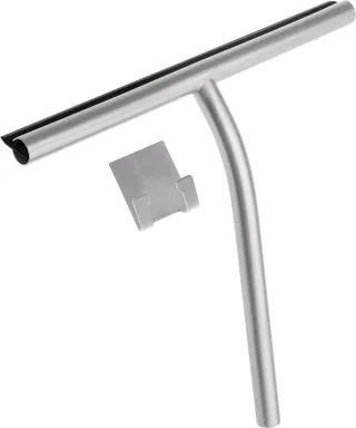 Neuesbad Serie 600 Glasabzieher mit Haken mit 3M Kleber, Oberfläche: edelstahl gebürstet NB1ADI_F31K1