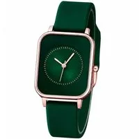 Taffstyle Quarzuhr Damenuhr Rechteckige Armbanduhr Quarzuhr Silikonarmband Elegant, (Minimalistisches Zifferblatt mit weichem Armband für Alltag und Büro)