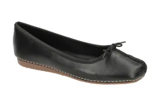 Clarks 20352929 4 Freckle Ice Damen Slipper Schwarz Leather Fu?bett - Gummisohle