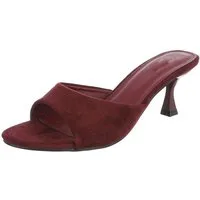 Ital-Design Damen Mules mit Blockabsatz und offener Spitze Pantolette (91742555) Pfennig-/Stilettoabsatz Sandalen & Sandaletten in Bordeaux